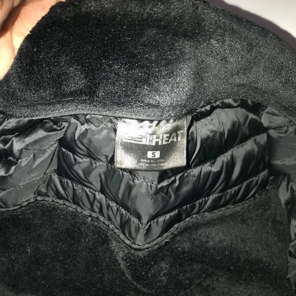 32 Degrees Quilted and plush full zippered jacket with pockets, black size Small - Picture 7 of 12